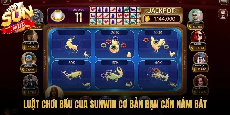 Luật chơi bầu cua Sunwin cơ bản bạn cần nắm bắt
