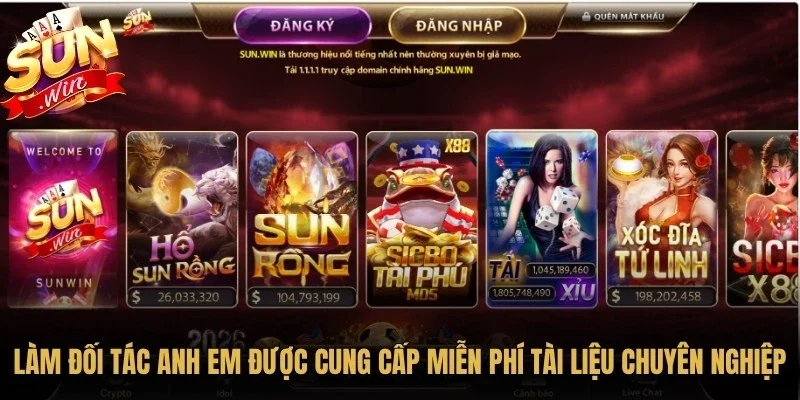 Đại lý Sunwin – Cơ Hội Hợp Tác Nhận Hoa Hồng Hấp Dẫn 2026 3 Sunwin Làm đối tác anh em sẽ được cung cấp miễn phí các tài liệu chuyên nghiệp