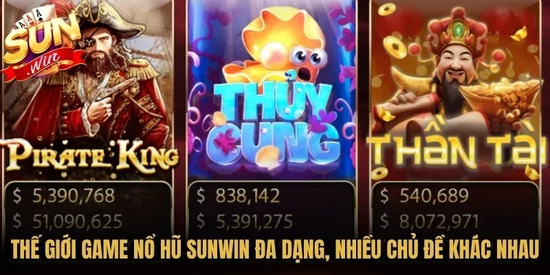Thế giới game nổ hũ Sunwin đa dạng, nhiều chủ đề khác nhau