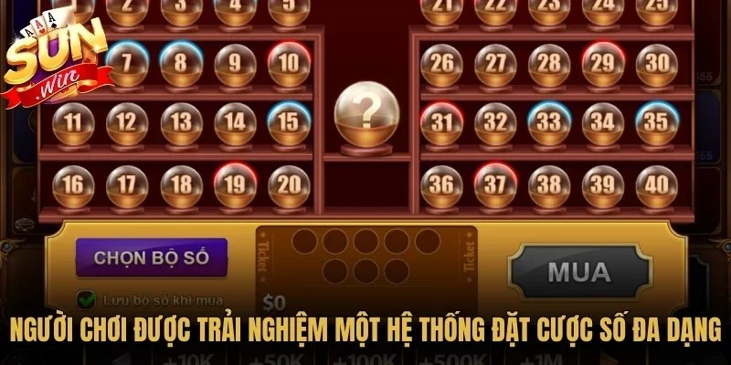 Người chơi được trải nghiệm một hệ thống đặt cược số đa dạng